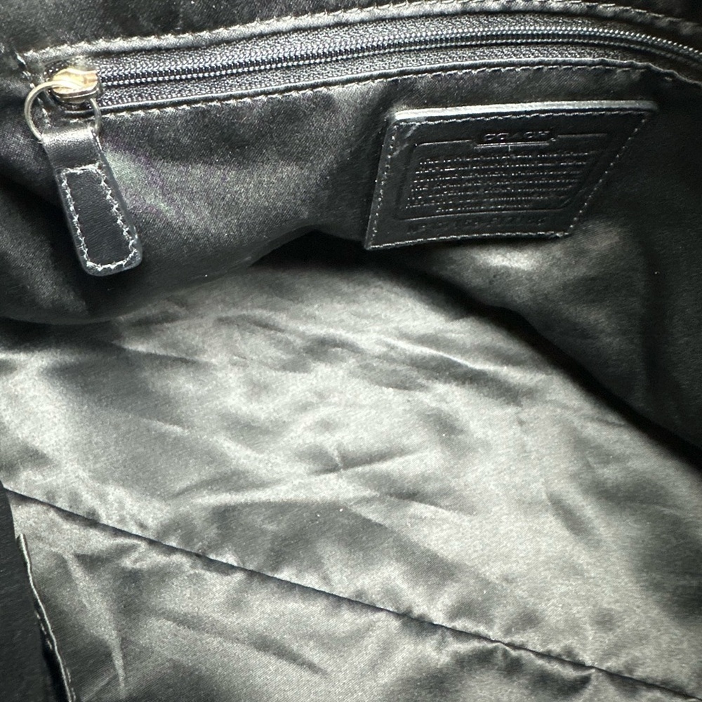 Coach Black Patent Inlaid Leather & Suede Cs Satchel Handbag - Picture 8 of 9